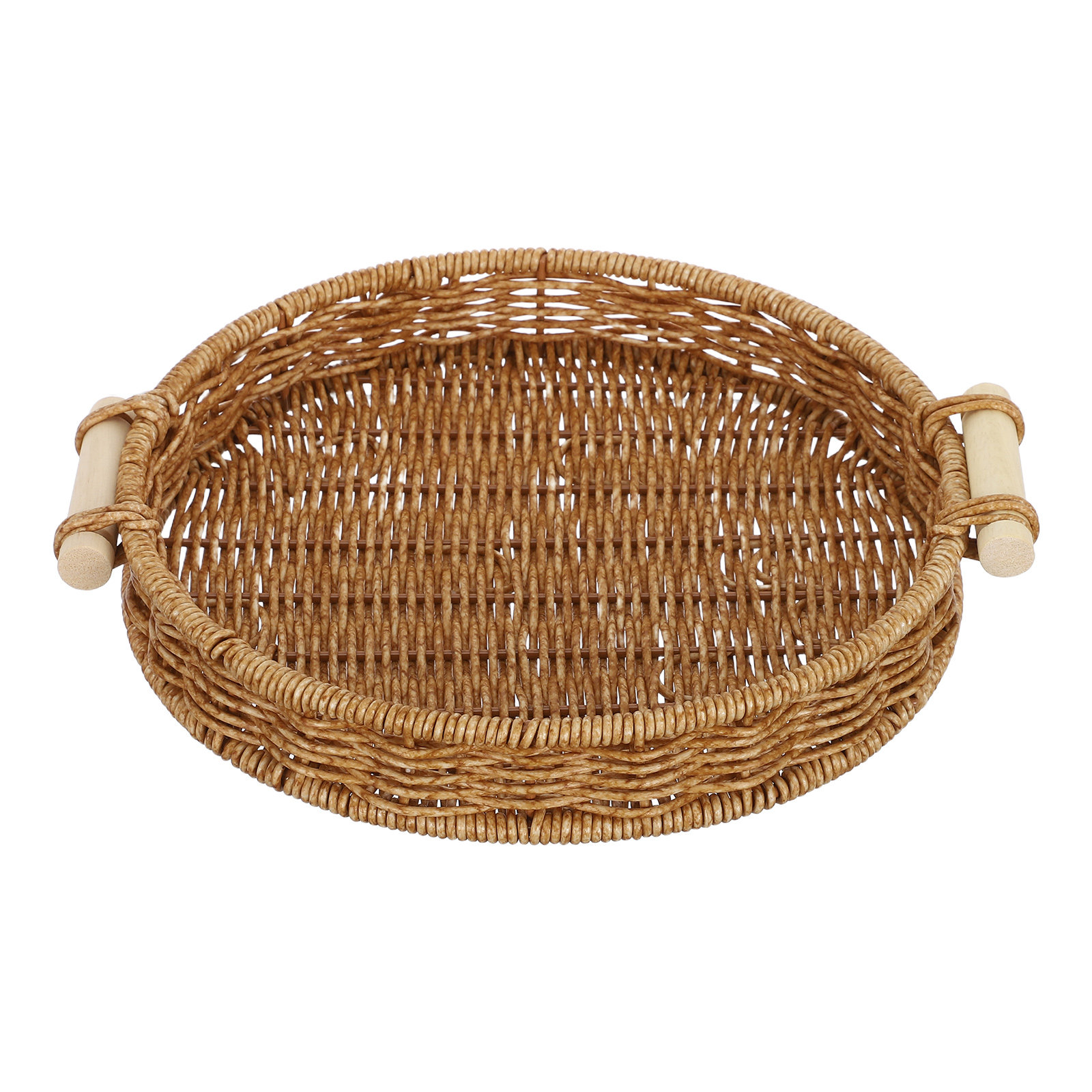 Storage Food Tray - Imitation Rattan Bread Basket 27Cm Round