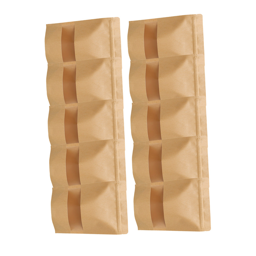 Food Storage Zipper - 50Pcs Food Storage Kraft Paper Bags