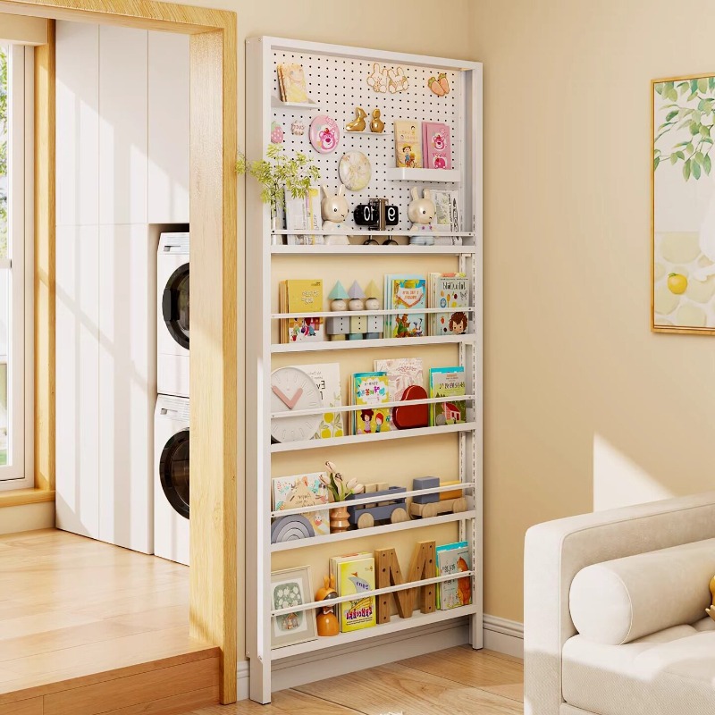 Food Storage Drawing - Slim Door Mount Bookcase Steel Narrow