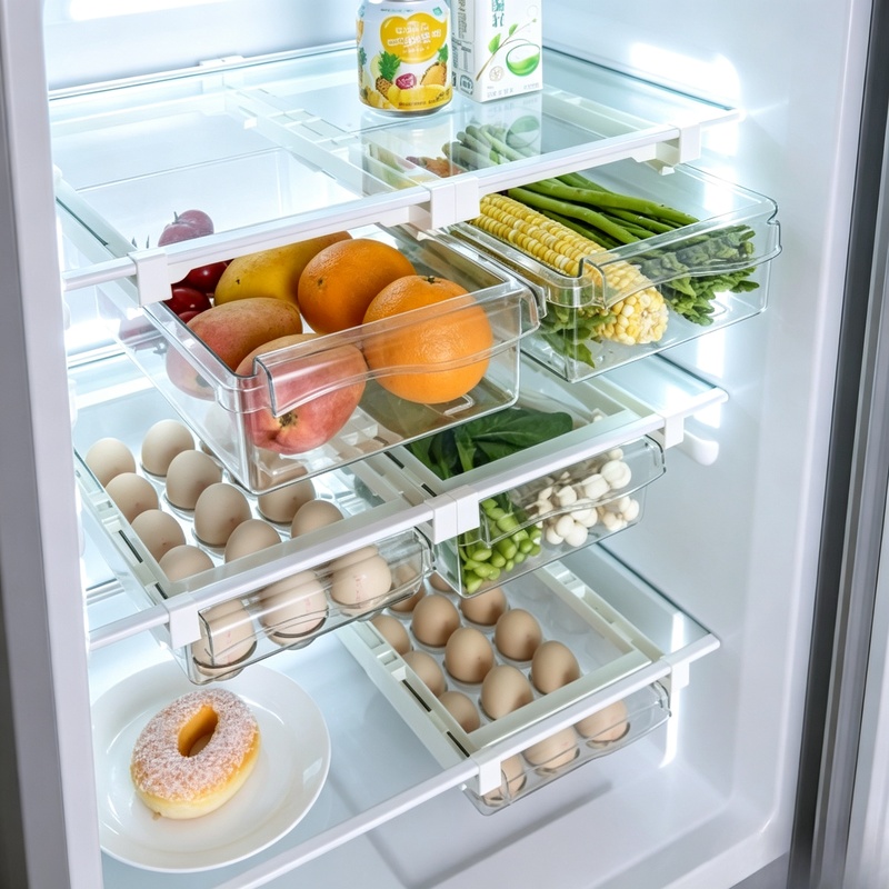 Food Storage Without Plastic - Hanging Sliding Drawer Refrigerator Storage Box,