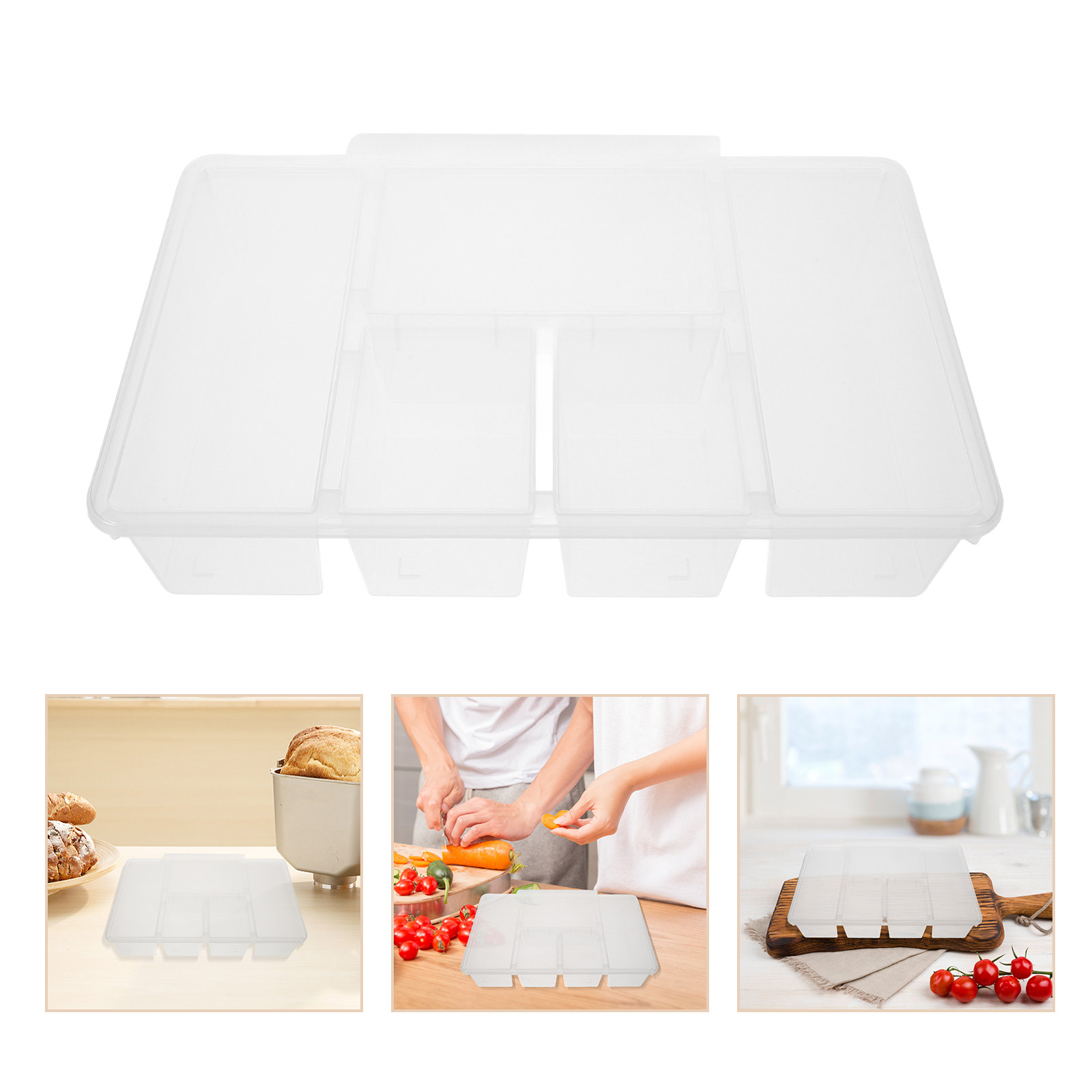Storage Food Tray - 5 Compartment Veggie Tray Food Storage