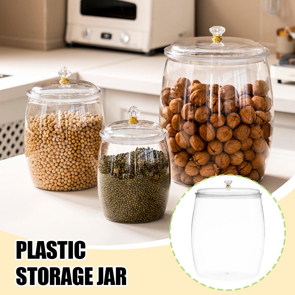 Food Storage Large - Large Transparent Plastic Sealed Jar with