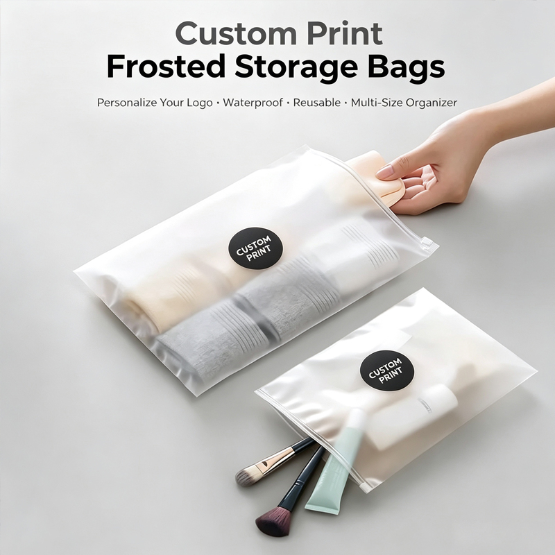 Food Storage Zipper - Custom Logo Print Frosted Zipper Bags