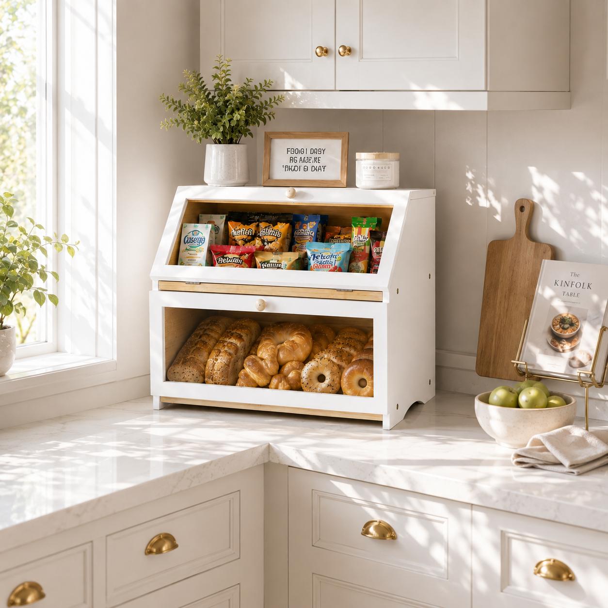 HOMEKOKO Double Layer Bread Bo - Food Storage Freezer recension och pris