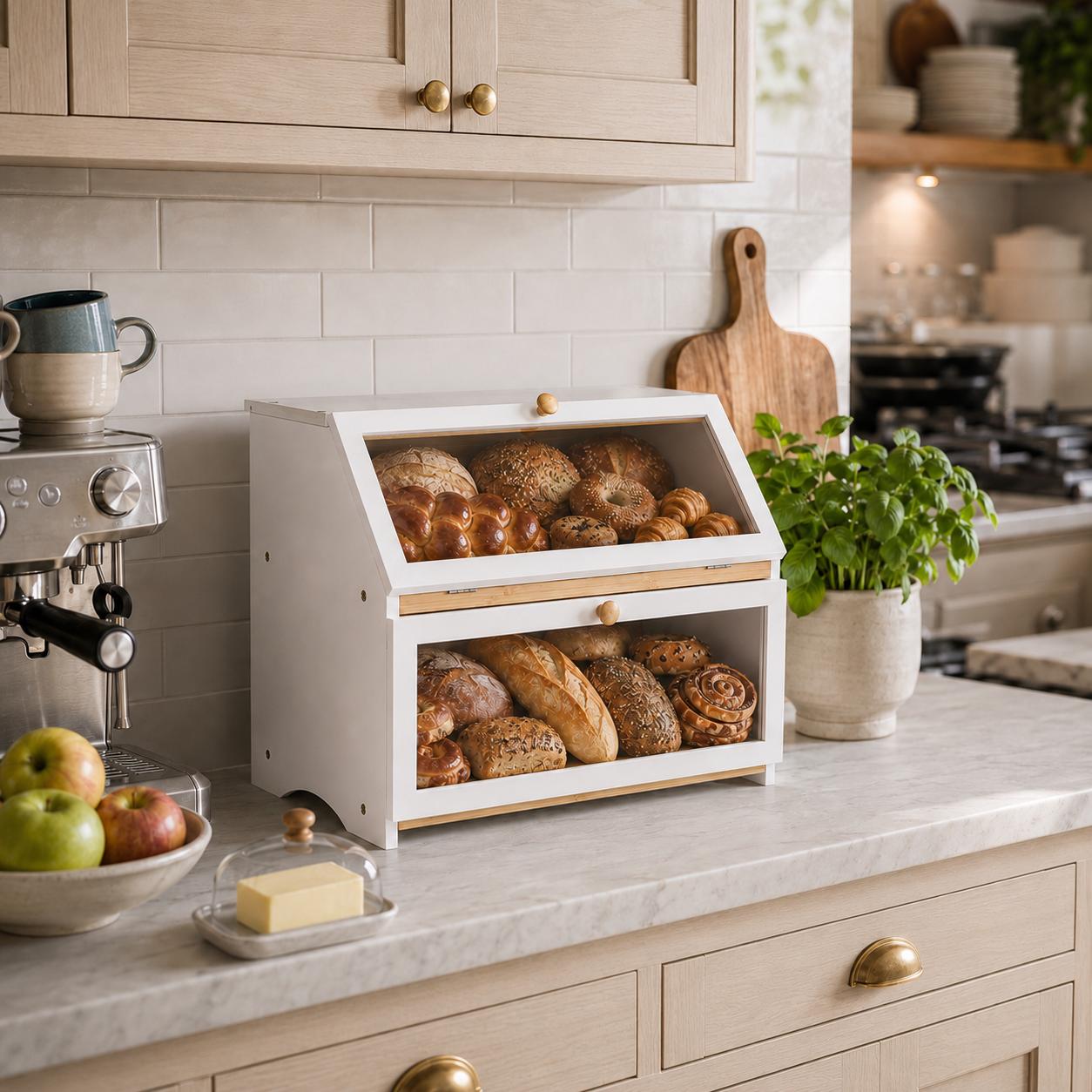 HOMEKOKO Double Layer Bread Bo - Food Storage Freezer recension och pris