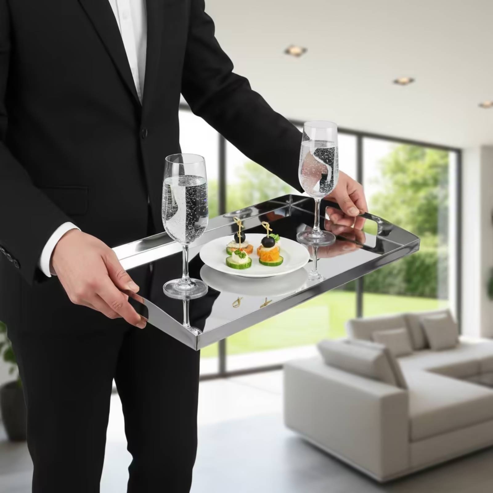 Stainless Steel Tray Silver Tr - Storage Food Tray recension och pris