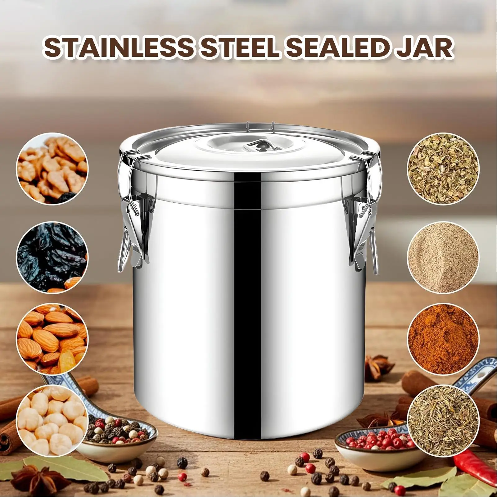 6L Stainless Steel Airtight Ja - Airtight Cereal Jar recension och pris