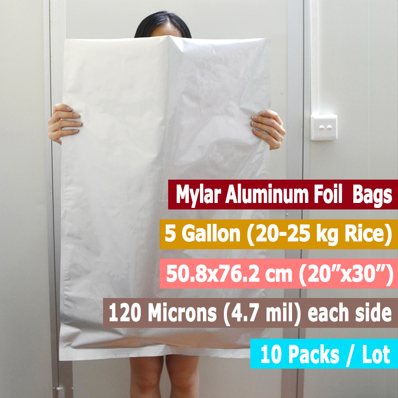 10 Packs 5 Gallons Mylar Bags  - Food Storage In Mylar Bags recension och pris