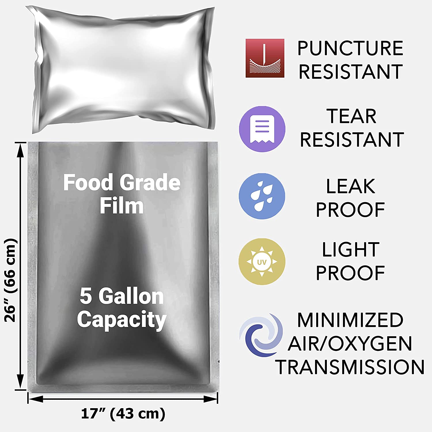 10 Packs 5 Gallons Mylar Bags  - Food Storage In Mylar Bags recension och pris