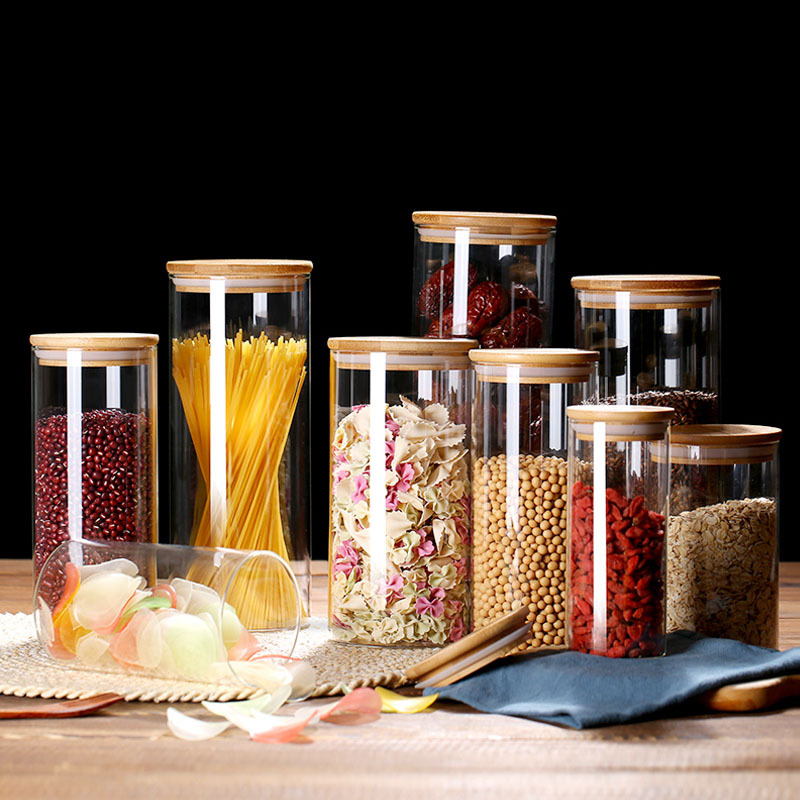 Glass Food Storage Jars with A - Airtight Cereal Jar recension och pris