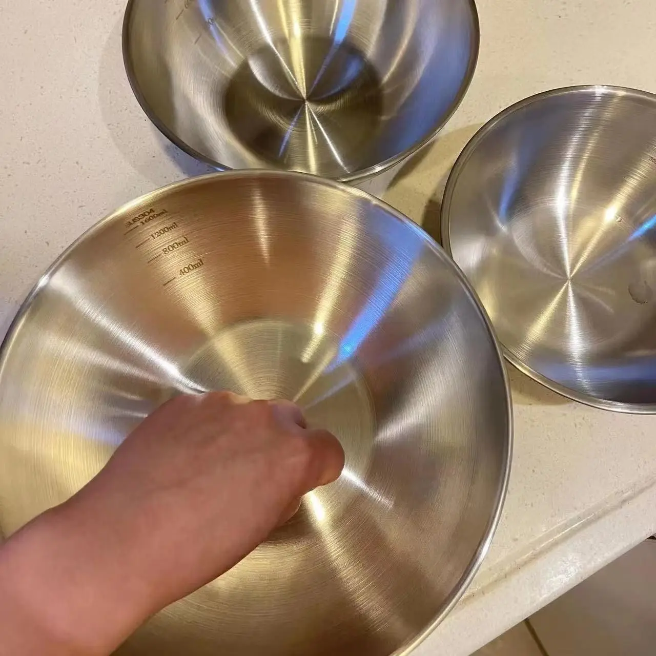 1-3 Stainless Steel Bowl Set W - Food Storage Large recension och pris