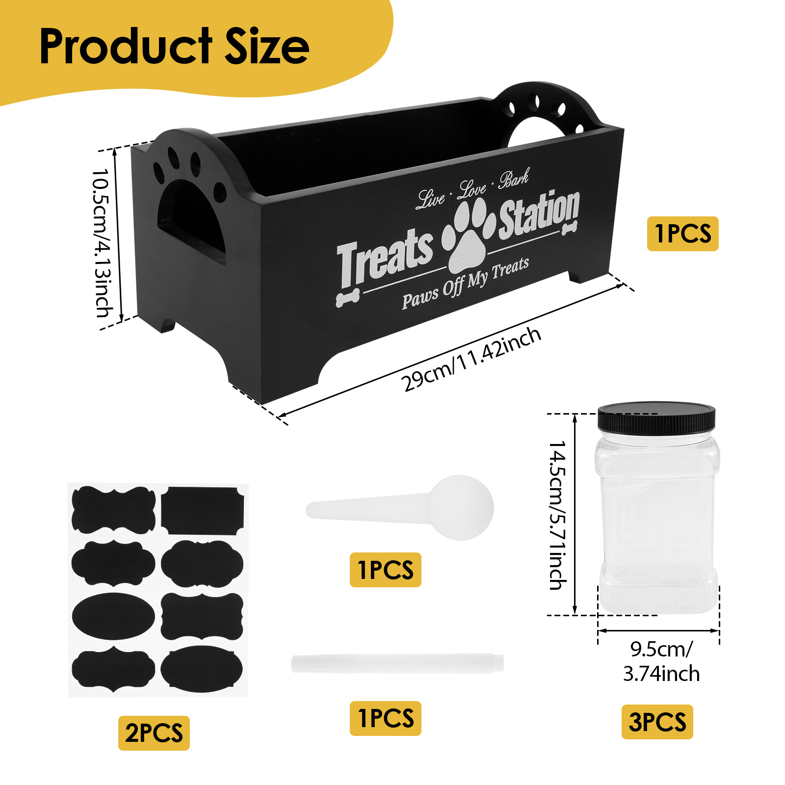 Wood Dog Food Container with 3 - Food Storage Practices recension och pris