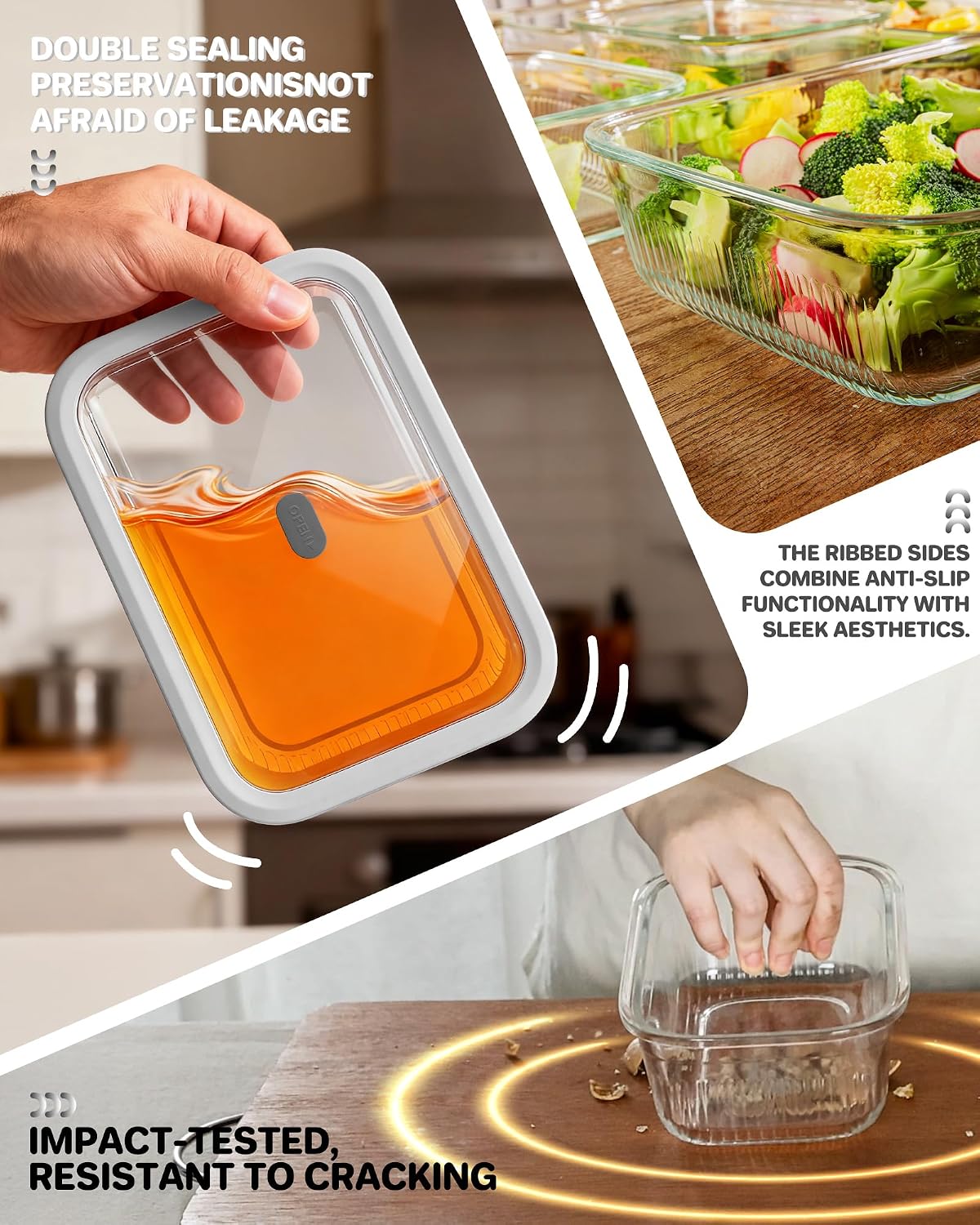 2 Pack Glass Food Storage Cont - Food Storage Freezer recension och pris