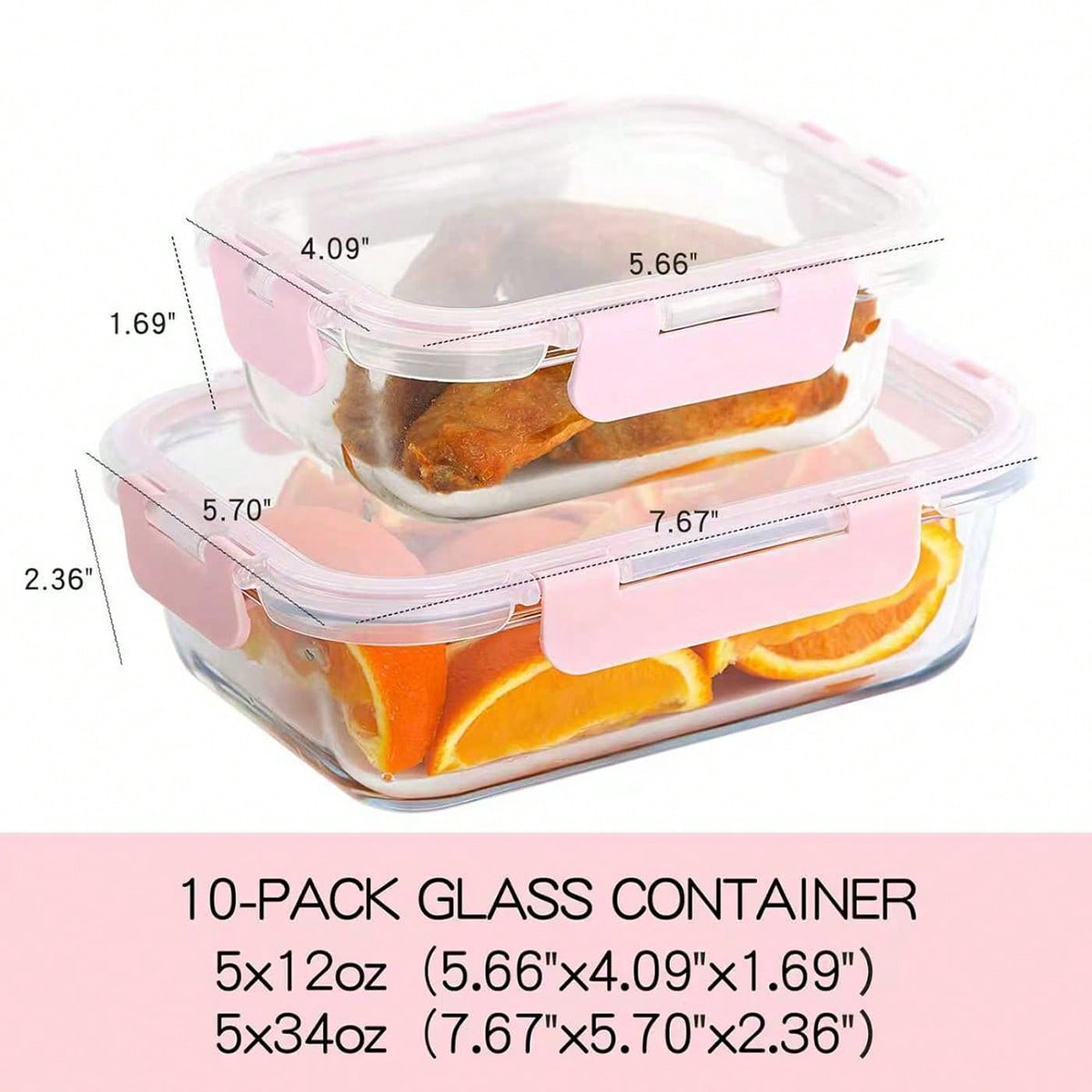 10 Pack Glass Meal Prep Contai - Food Storage Freezer recension och pris