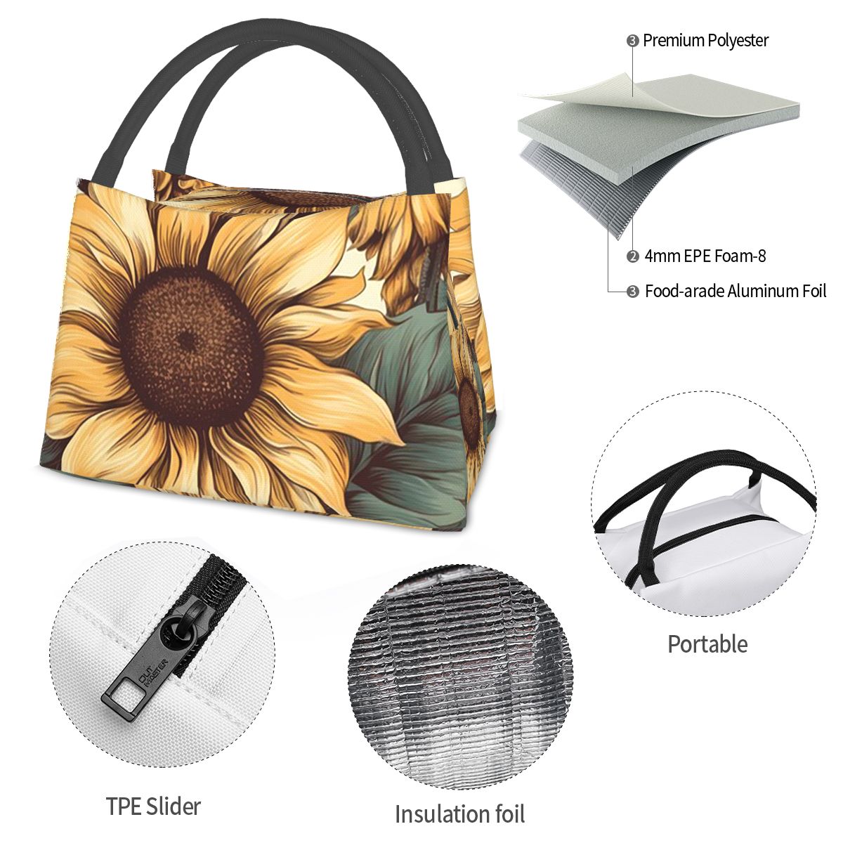 Golden Sunflower Cluster Botan - Food Storage Drawing recension och pris