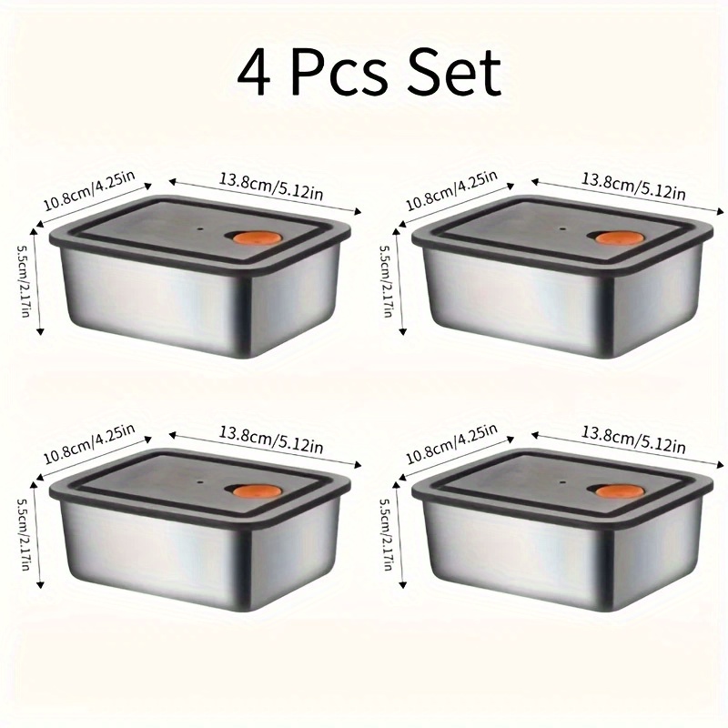 4pc Stainless Steel Food Stora - Food Storage Freezer recension och pris