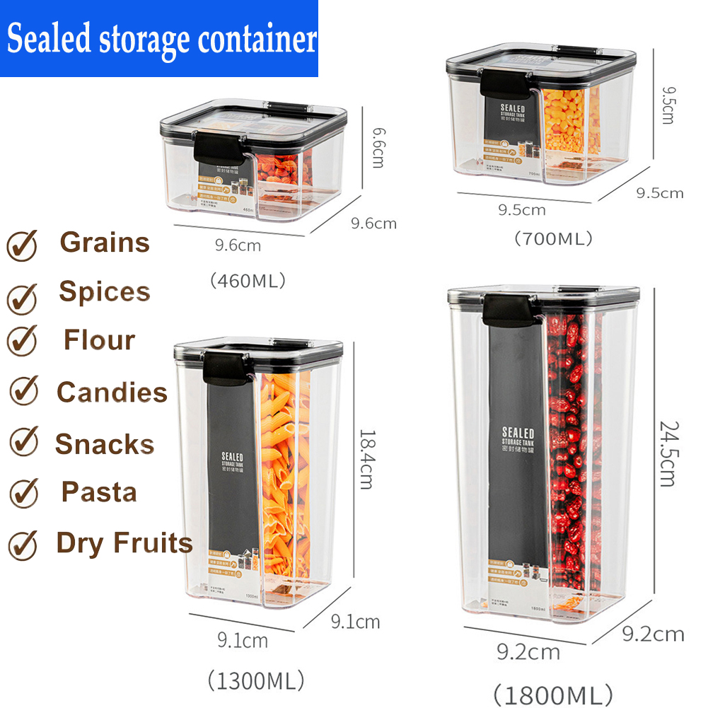 4pcsSets Kitchen Stackable Sea - Airtight Cereal Jar recension och pris