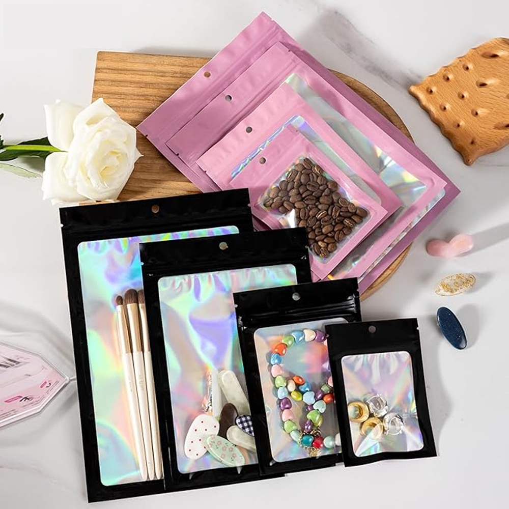 10-1000Pcs Holographic Ziplock - Food Storage Zipper recension och pris