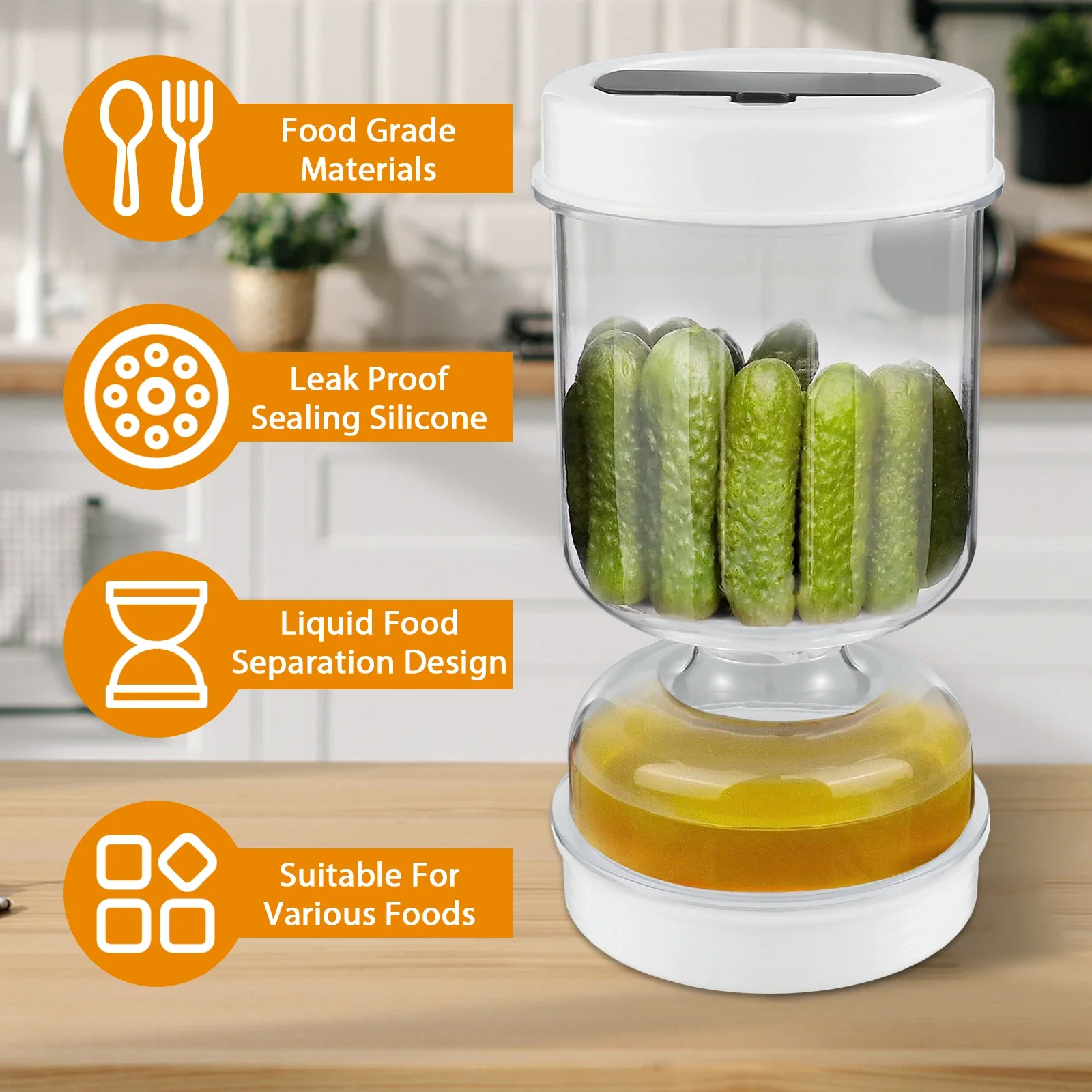 Pickle Container Wet and Dry S - Food Storage Jars Airtight recension och pris