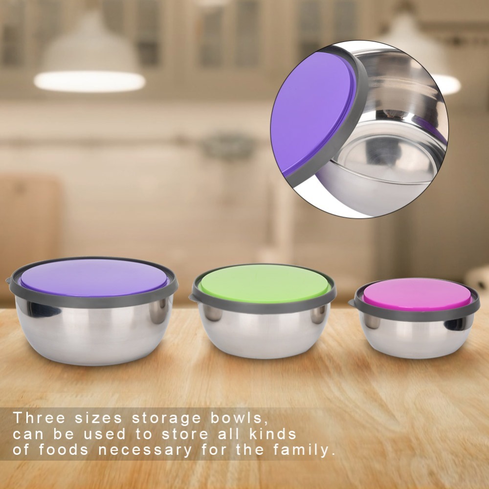 3PCS Practical Stainless Steel - Food Storage Practices recension och pris