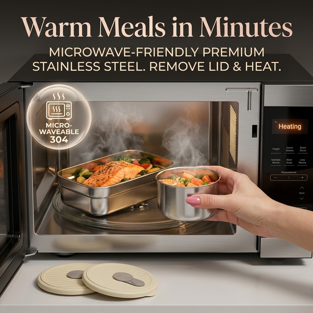 Microwave Safe 304 Stainless S - Food Storage 30 Years recension och pris