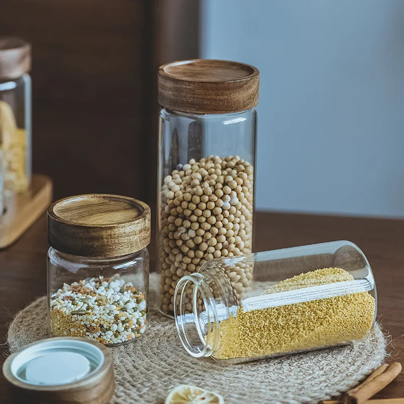 Wood Lid Orgnizer Glass Airtig - Food Storage Jars Airtight recension och pris