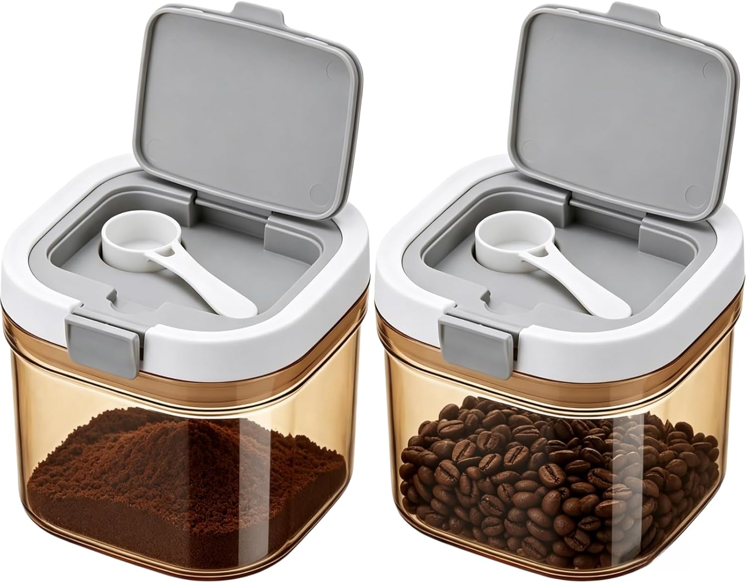 2pcs Coffee Canister with Scoo - Food Storage Jars Airtight recension och pris