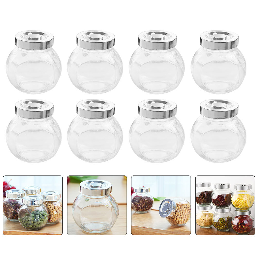 8Pcs Lightweight Portable Glas - Food Storage Jars Airtight recension och pris