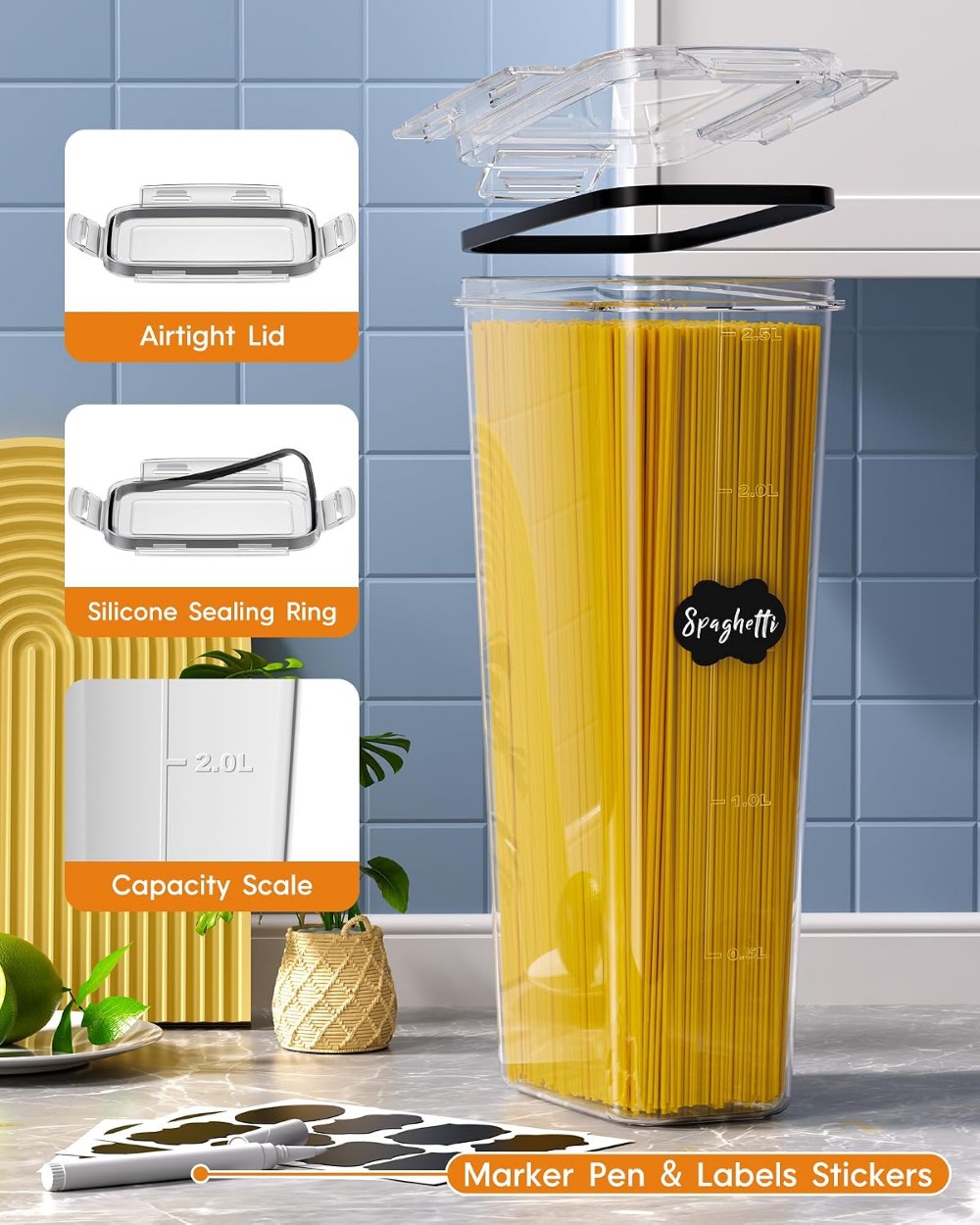 24 PCS Airtight Food Storage C - Food Storage Plastic recension och pris