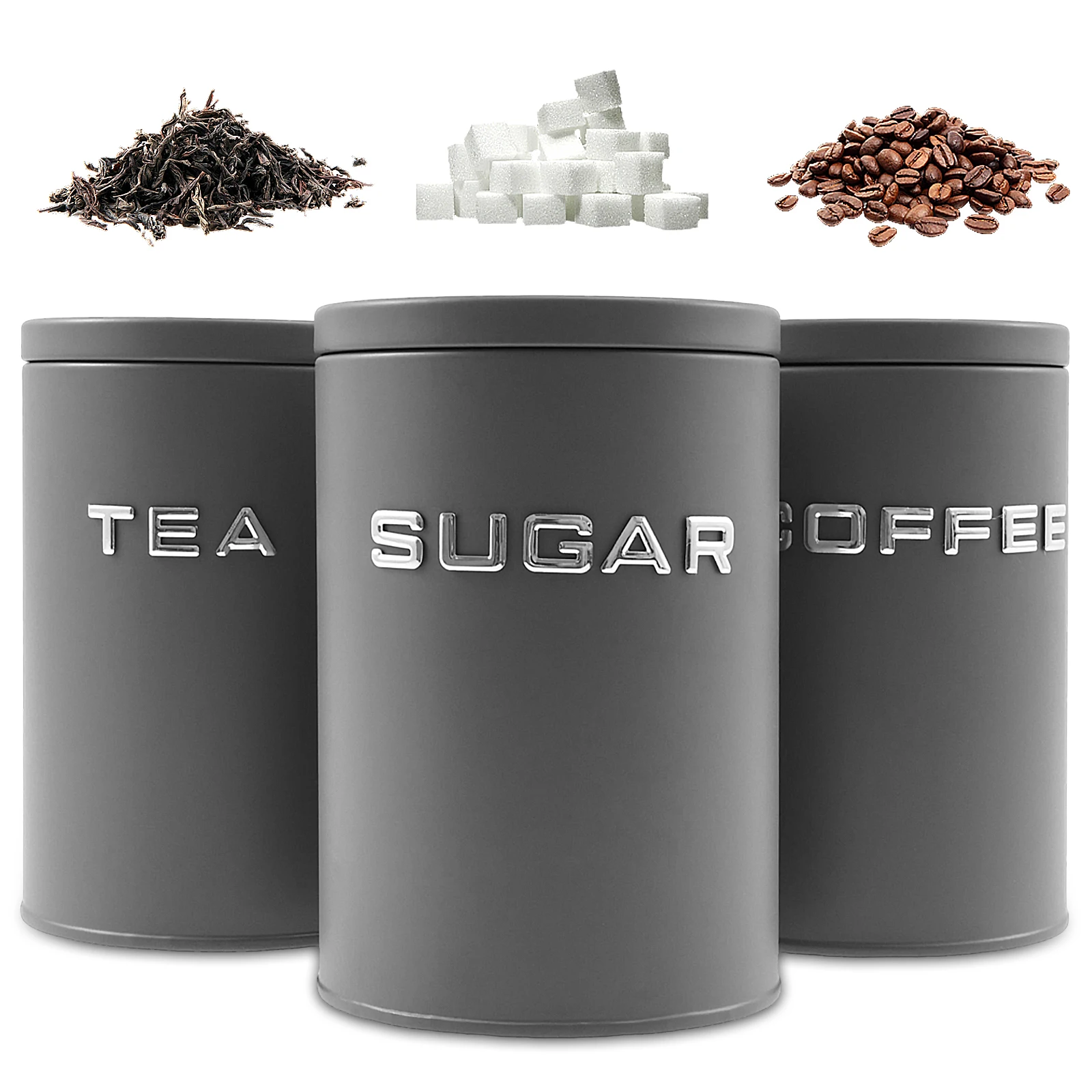 3 Pcs Tea Coffee Sugar Caniste - Food Storage Jars Airtight recension och pris