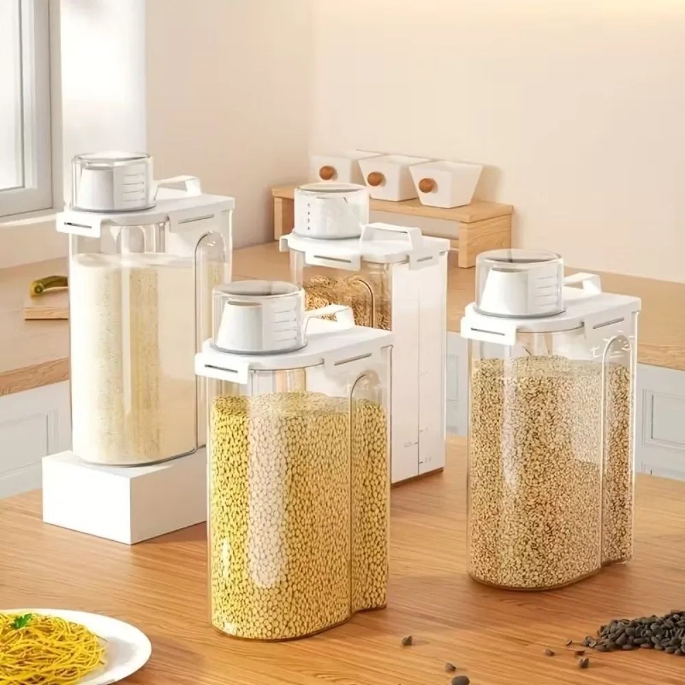 4 Pack 5LB Rice Storage Contai - Airtight Cereal Jar recension och pris