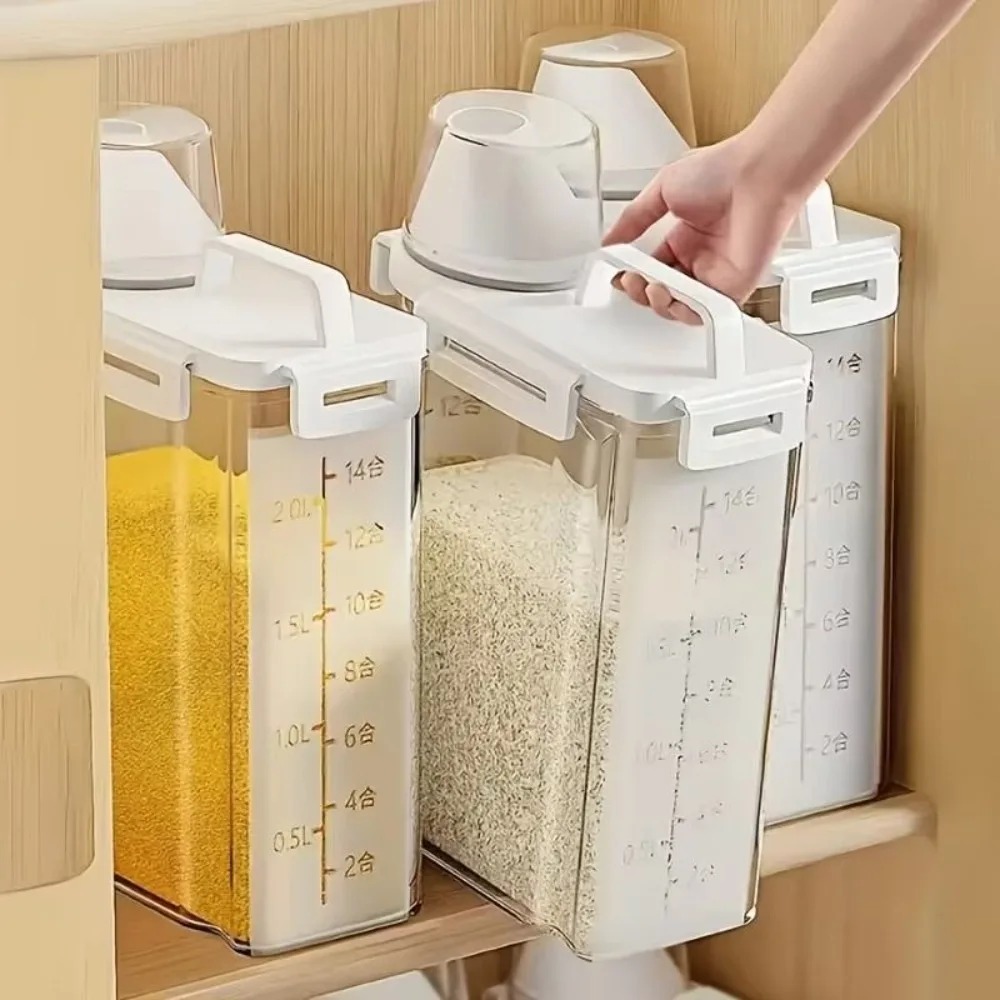 4 Pack 5LB Rice Storage Contai - Airtight Cereal Jar recension och pris